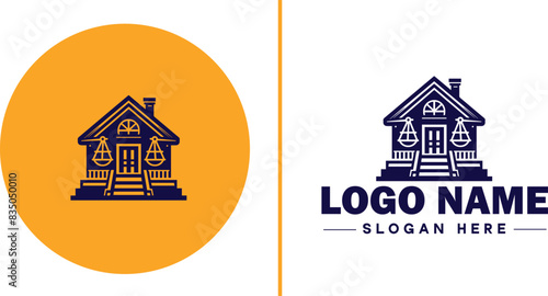 Auction house icon Auction gallery Auction center Auction mart flat logo sign symbol editable vector