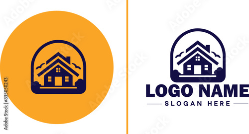 Auction house icon Auction gallery Auction center Auction mart flat logo sign symbol editable vector