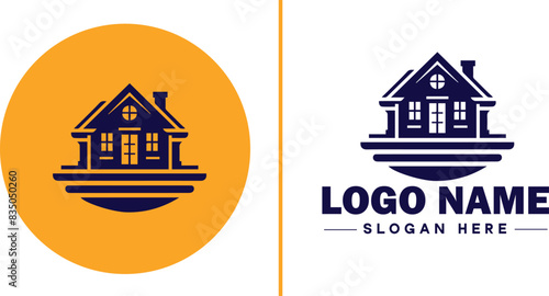 Auction house icon Auction gallery Auction center Auction mart flat logo sign symbol editable vector