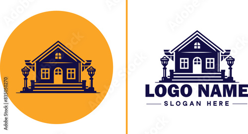 Auction house icon Auction gallery Auction center Auction mart flat logo sign symbol editable vector