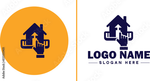 Auction house icon Auction gallery Auction center Auction mart flat logo sign symbol editable vector