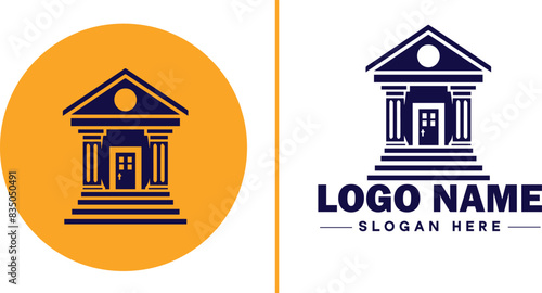 Auction house icon Auction gallery Auction center Auction mart flat logo sign symbol editable vector