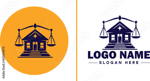 Auction house icon Auction gallery Auction center Auction mart flat logo sign symbol editable vector