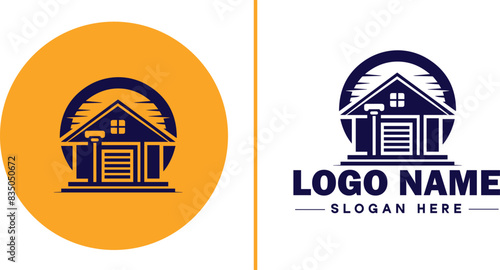 Auction house icon Auction gallery Auction center Auction mart flat logo sign symbol editable vector