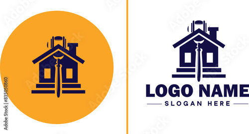 Auction house icon Auction gallery Auction center Auction mart flat logo sign symbol editable vector