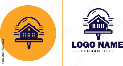 Auction house icon Auction gallery Auction center Auction mart flat logo sign symbol editable vector