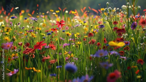 Summer wildflower field photo