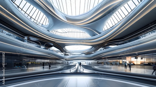 Flowing Futuristic Architecture of a Expansive Transportation Hub with Cutting Edge Design © CYBERUSS