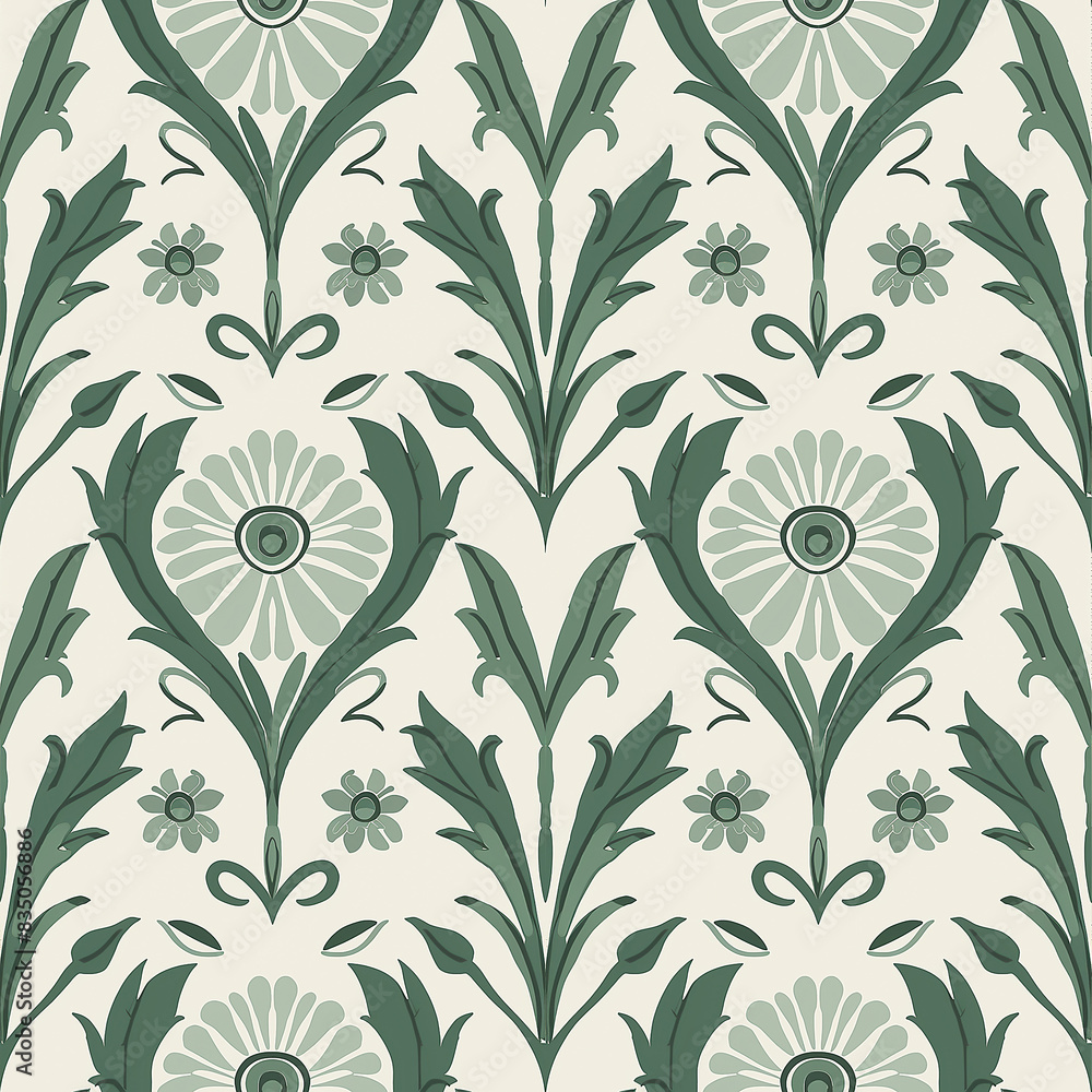 Repeating floral pattern for wallpaper or fabric design, wrapping Repeating floral pattern for wallpaper or fabric design, wrapping