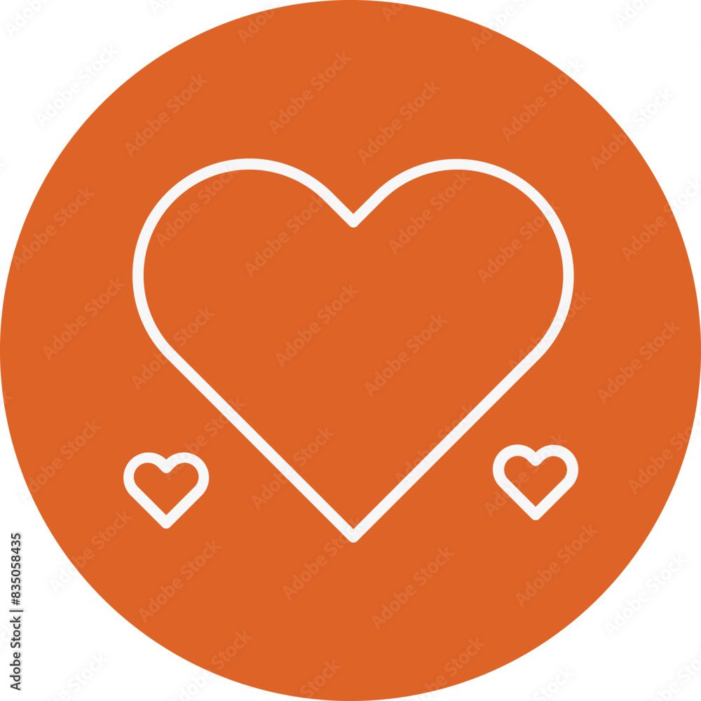 Heart line circle icon