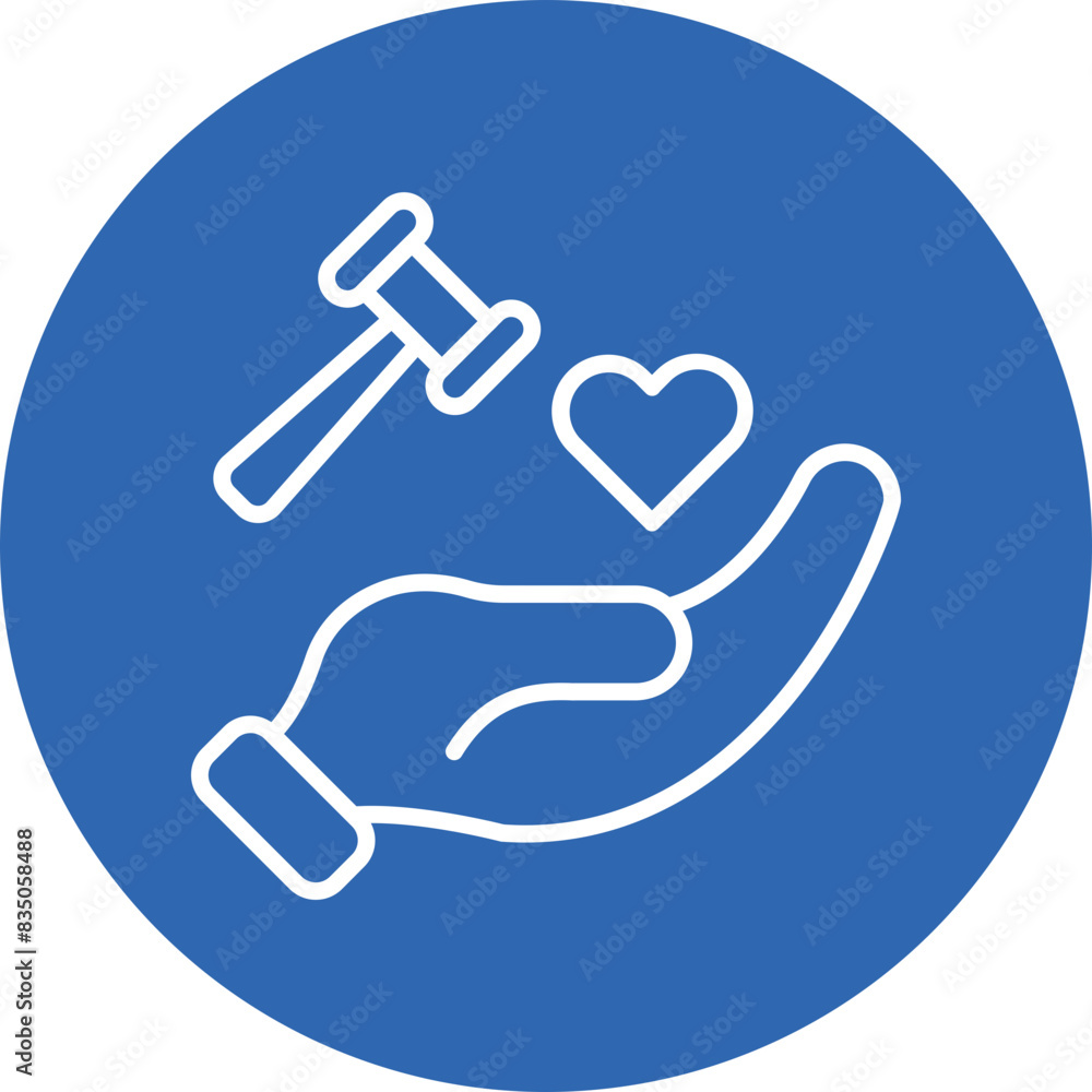 Charity Auction line circle icon Charity Auction line circle icon