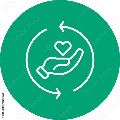 Giving Back line circle icon