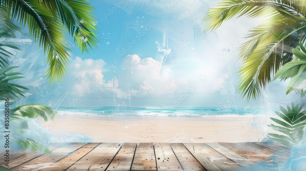 Background of beautiful beach for mockup summer product display or travel ad. Background of beautiful beach for mockup summer product display or travel ad.