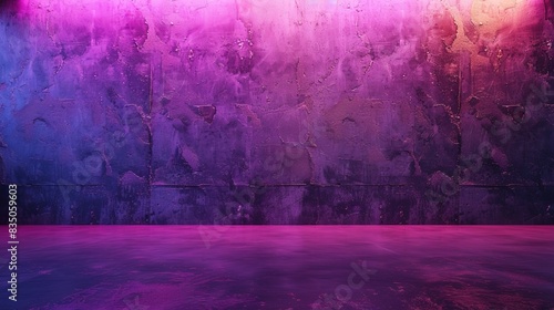 Minimalist wall background  room backdrop  solid purple color. lighbub lighting  night look -