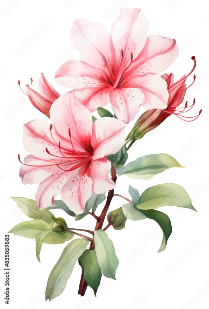 PNG Watercolor azalea flower blossom plant lily. PNG Watercolor azalea flower blossom plant lily.
