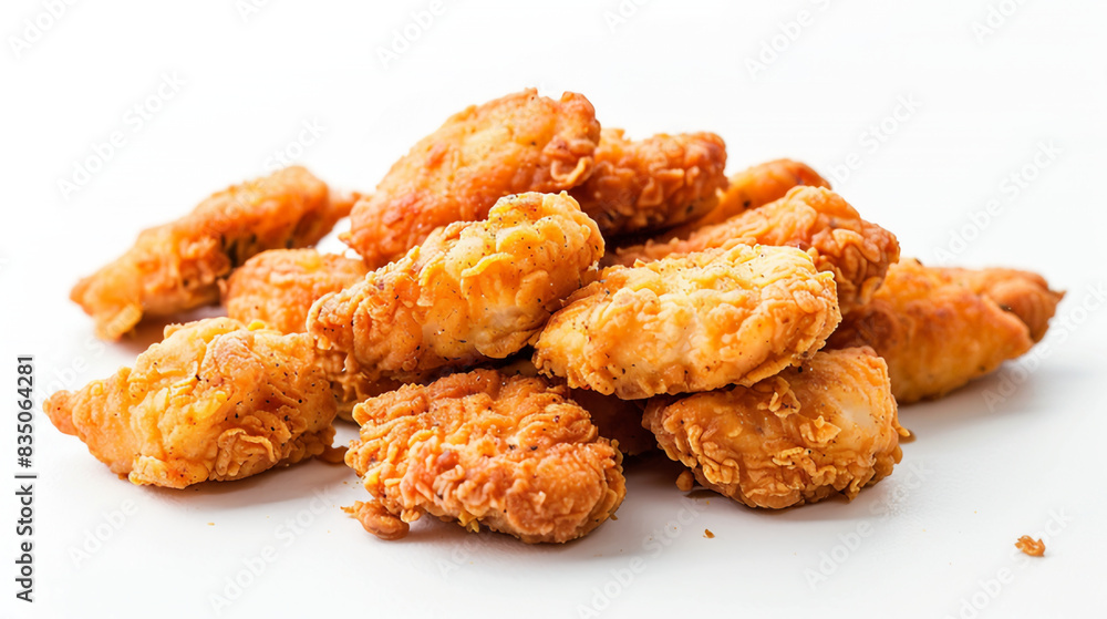 Appetizing nuggets on a white background, close-up Appetizing nuggets on a white background, close-up