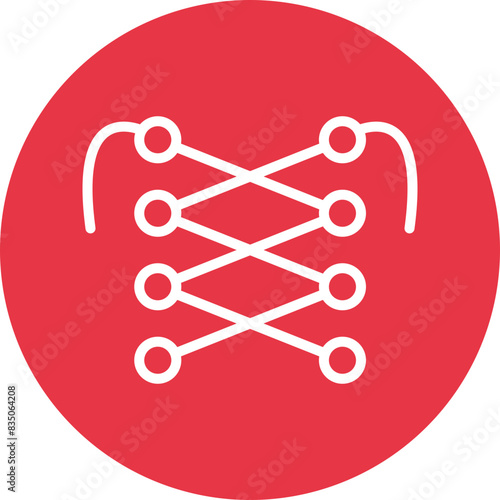 Shoelaces line circle icon
