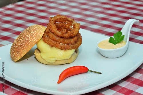 Burger on a plate