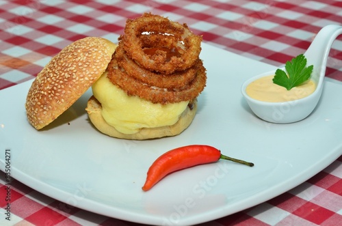 Burger on a plate