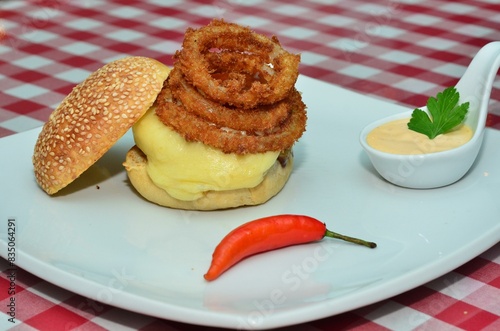 Burger on a plate