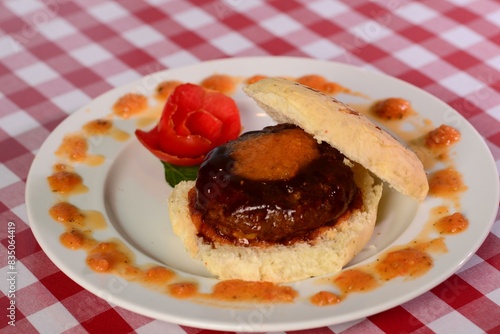 Burger on a plate