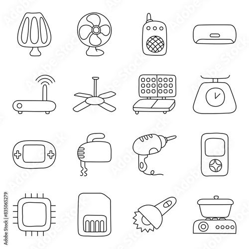 Pack of Appliances and Devices linear Icon

