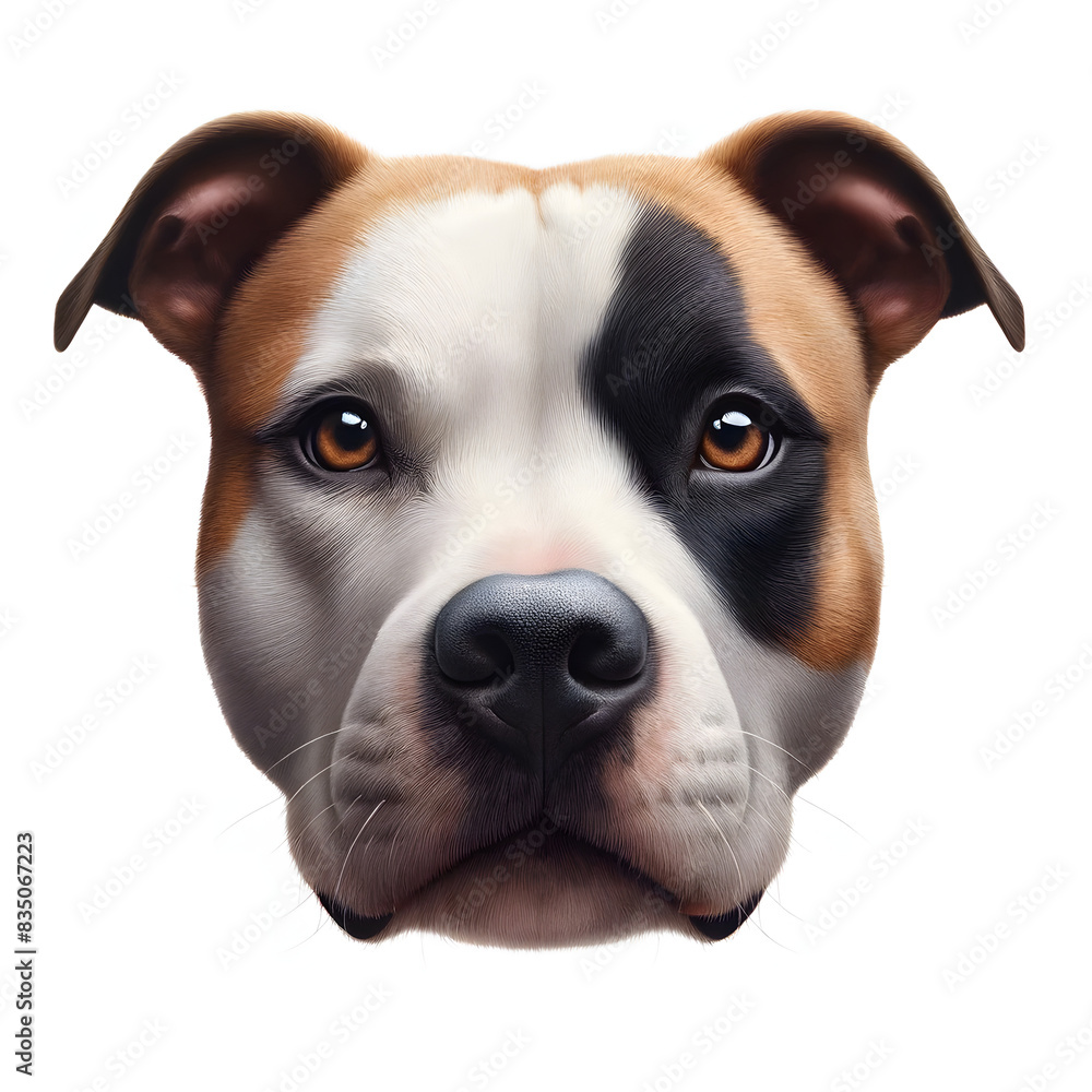 American Pit Bull Terrier isolated dog face American Pit Bull Terrier isolated dog face