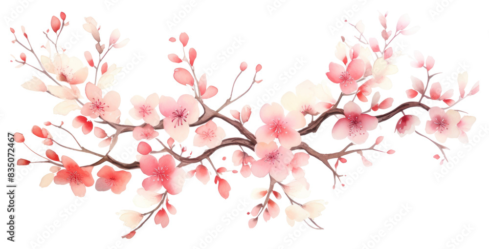PNG Chinese cherry blossom flower plant white background. PNG Chinese cherry blossom flower plant white background.