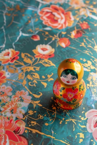 Modern Abstract Vinyl Wooden Matryoshka Dolls With Copy Space © MiniMaxi