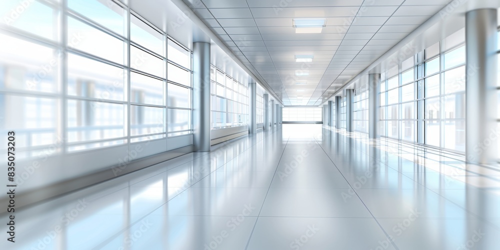 Modern empty office corridor with large windows, sleek design, and bright natural light. Perfect for business, technology, and architecture themes. Modern empty office corridor with large windows, sleek design, and bright natural light. Perfect for business, technology, and architecture themes.