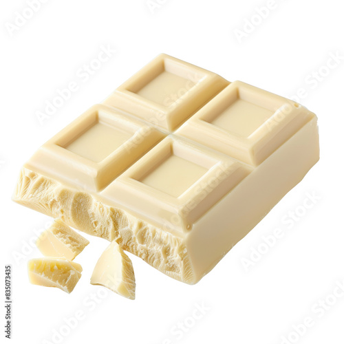 White Chocolate Bar isolated on transparent background