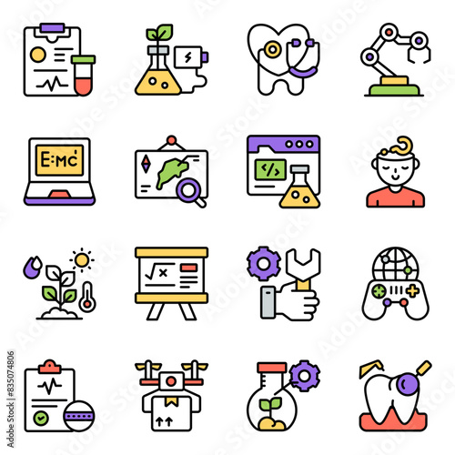 Set of Space Flat Icons
