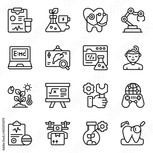 Set of Space Linear Icons

