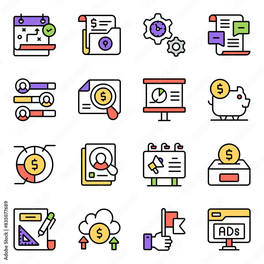 Pack of Business Accessories flat icon
Pack of Business Accessories flat icon
