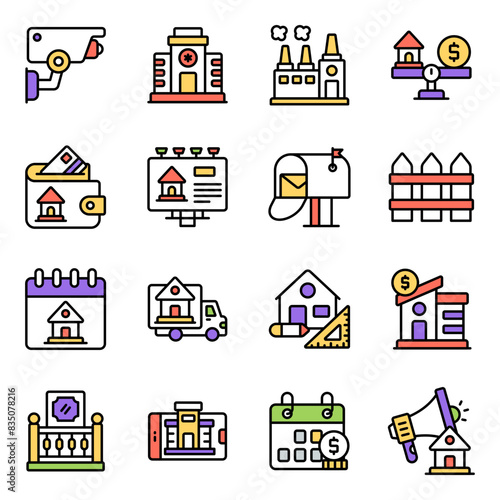 Set of Architecture Flat Icons

