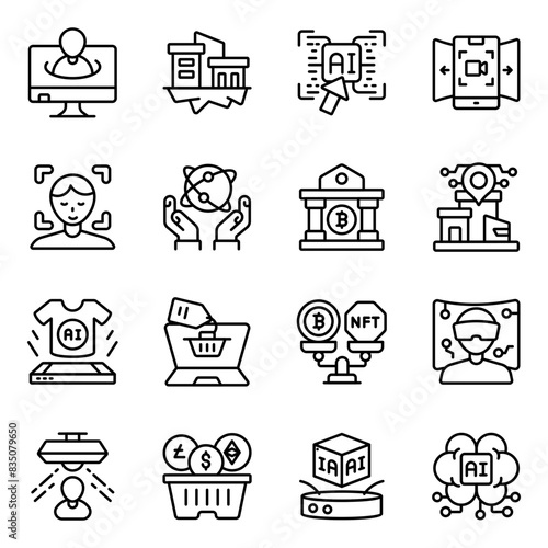 Set of Ar Linear Icons 

