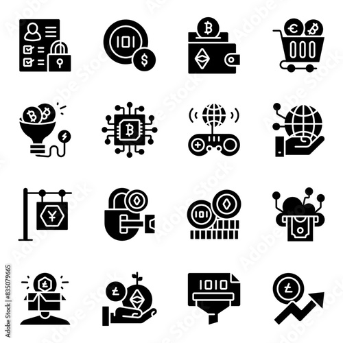 Set of Vr and Ar Solid Icons 

