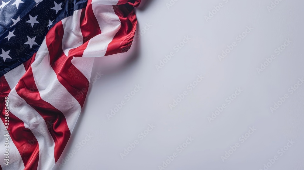 American flag on a plain background providing copy space for Independence Day American flag on a plain background providing copy space for Independence Day