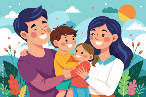 a family is celebrating the bond between parents and children, Celebrating the bond between parents and children