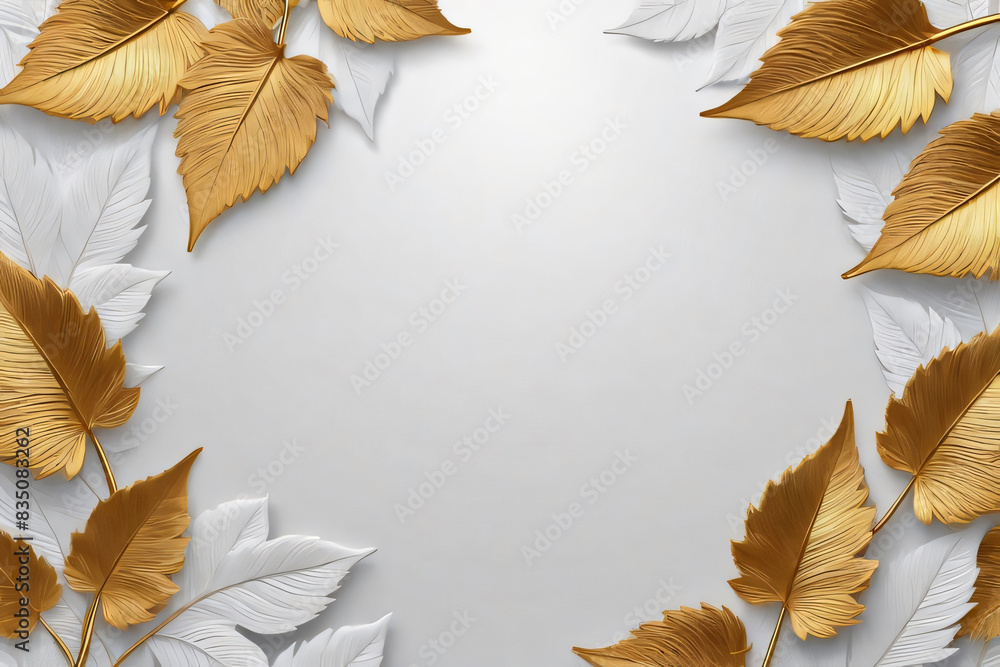 Luxury Background With Golden Leaves Luxury Background With Golden Leaves