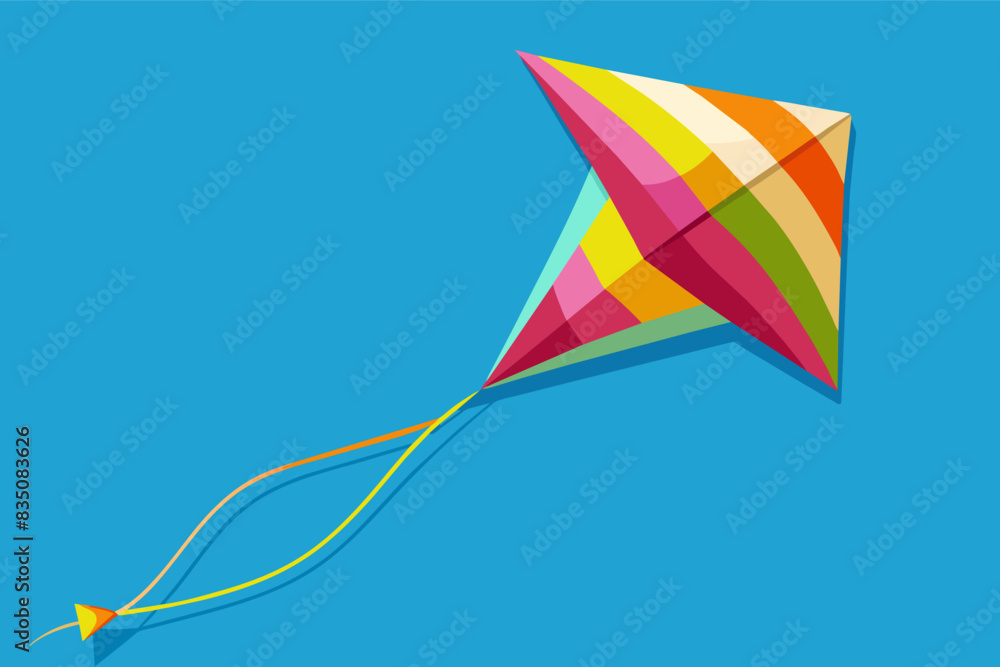 a colorful kite flying in the sky, A single, colorful kite dancing in the wind against a clear blue sky a colorful kite flying in the sky, A single, colorful kite dancing in the wind against a clear blue sky