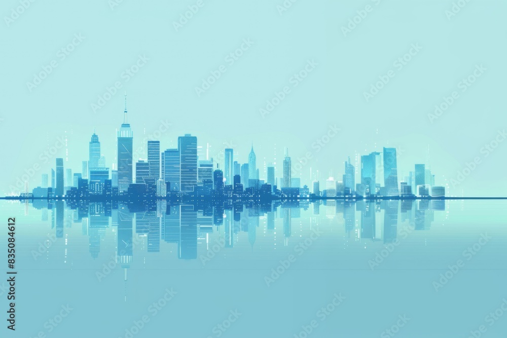 Brightly Illustrated Future City Skyline with Vector Buildings, abstract graphic, banner design, brochure, pattern design, web, background template Brightly Illustrated Future City Skyline with Vector Buildings, abstract graphic, banner design, brochure, pattern design, web, background template