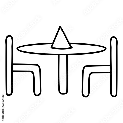 Trendy vector design of cafe table

