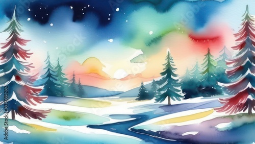 watercolor forest drawing © Kateryna