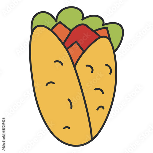 Modern design icon of shawarma 

