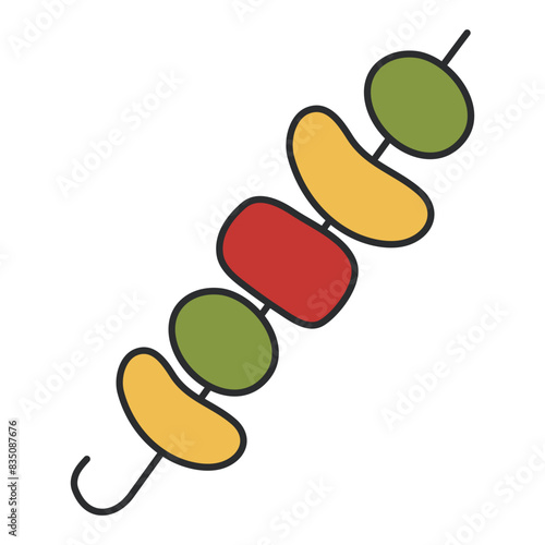 A unique design icon of bbq skewer

