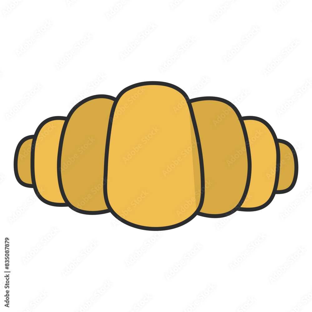 Croissant, icon of breakfast in flat design
Croissant, icon of breakfast in flat design
