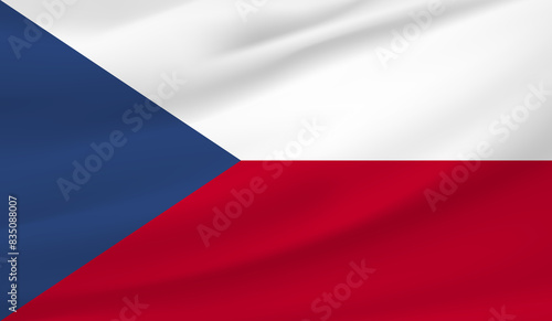 Foto Czech Republic National Flag waving czech flag 3d