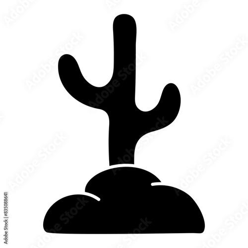 A colored design icon of cactus 

 photo