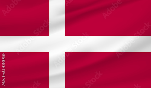 Denmark National Flag Photo 4k Flag waving 3d